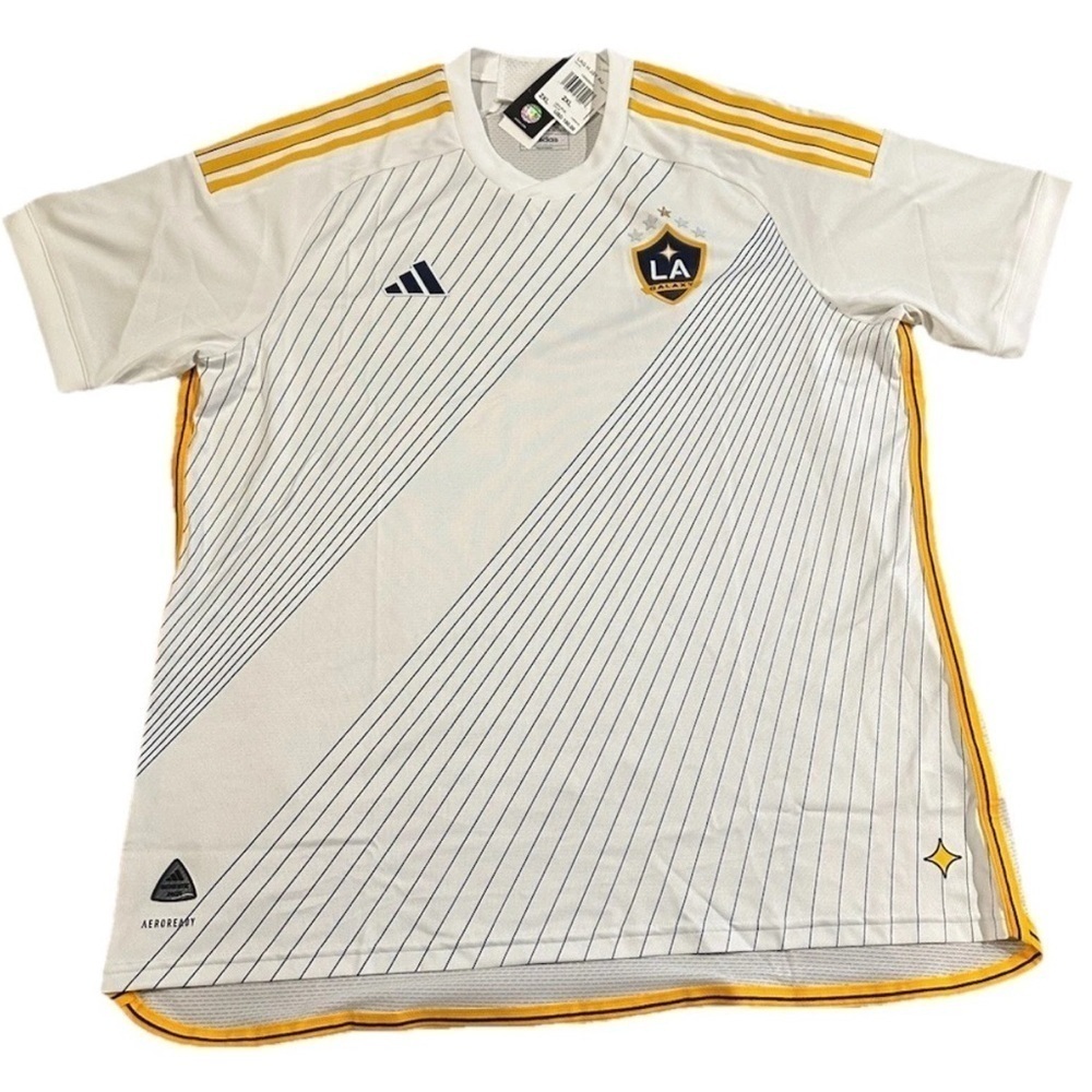 Adidas White LA Galaxy Home MLS Soccer Jersey Mens HZ6215 NON SPONSORED 2024 2XL